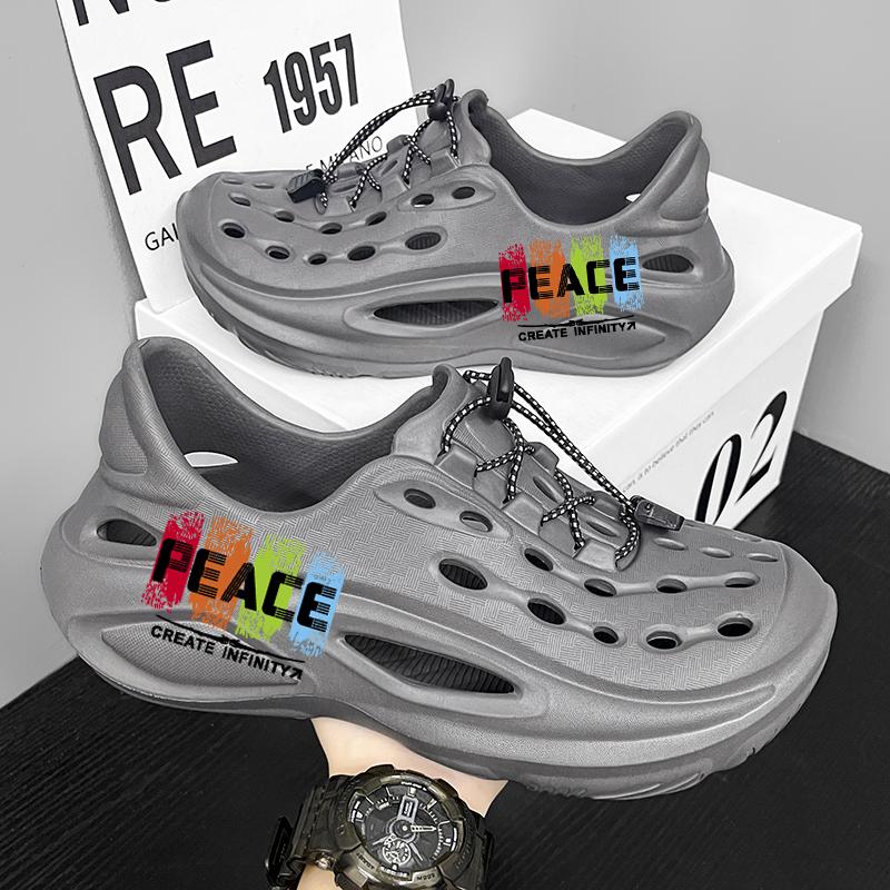 PEACE Santai Lelaki Dengan Tali Bercahaya Dan Kasut Handuk Luar Yang Tidak Licin Sandal Pa Warna Beige Flip Size 40-45 Normal Cutting