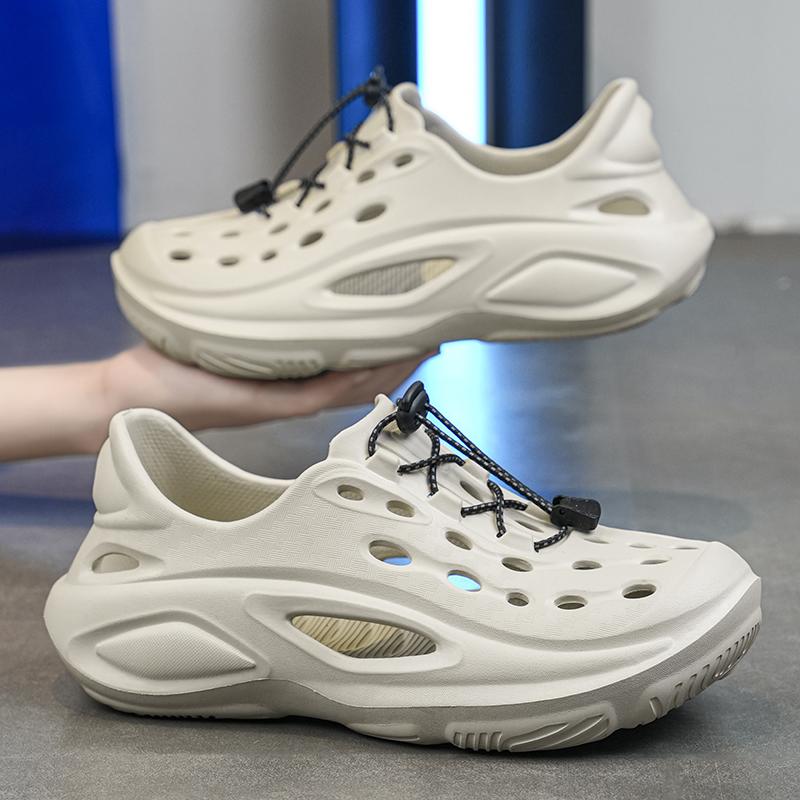 Local Stock Raya Outdoor Mens Sandals Personaliti Fesyen Luminous Clogs Shoes Upstream Wading Fishing Shoes Beige Hitam Saiz 40-45