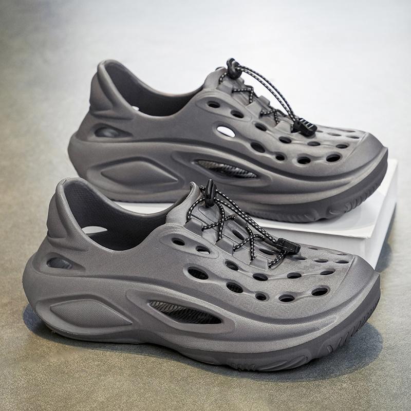 Local Stock Raya Outdoor Mens Sandals Personaliti Fesyen Luminous Clogs Shoes Upstream Wading Fishing Shoes Beige Hitam Saiz 40-45