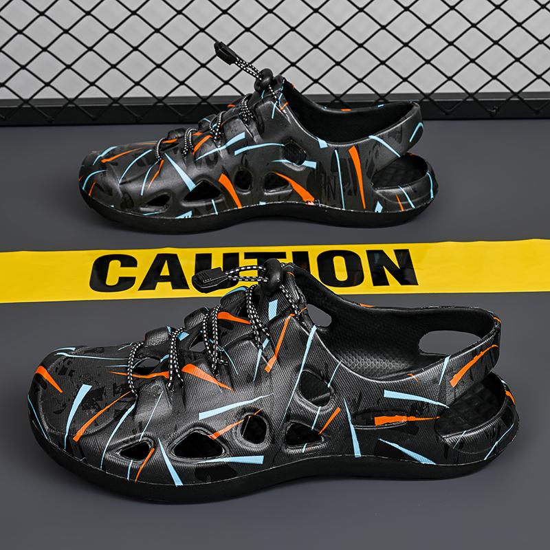 Warma Crayon Camouflage - Sandal Lelaki Luar EVA Ringan dengan Pola Moden - Pilihan Saiz 39 hingga 45 - Penyediaan Stok Tempatan - Flip