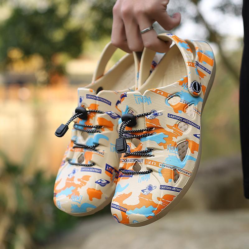 Selesa Dan Tidak  Mens Duet Sport Clogs Mules Sandals Shoes Kasul Lelaki Rive Hitam Flip Normal Cutting Size 40-45