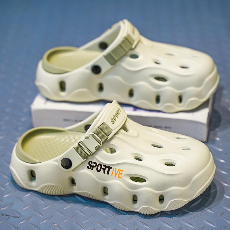 SANDAL LELAKI TAPAK LEMBUT TEBAL BAHARU SELIPAR LELAKI DAN WANITA RINGAN WARNA HITAM PUTIH SAIZ 36-45 FLIP NORMAL CUTTING