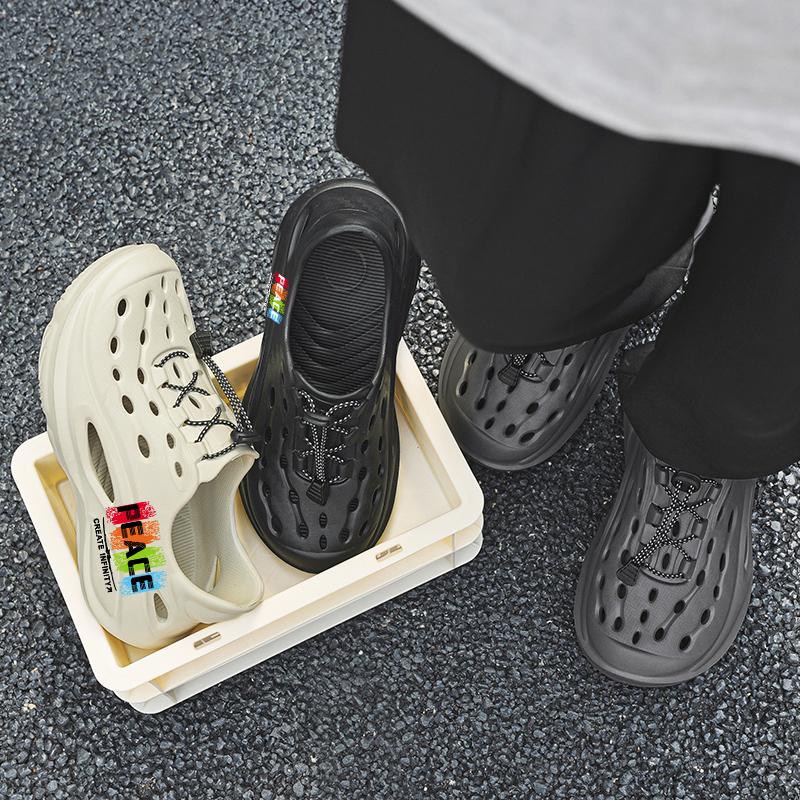 PEACE Santai Lelaki Dengan Tali Bercahaya Dan Kasut Handuk Luar Yang Tidak Licin Sandal Pa Warna Beige Flip Size 40-45 Normal Cutting