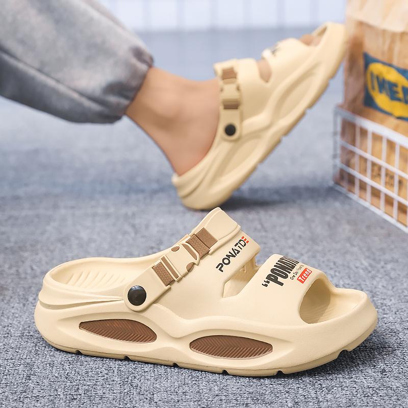 Sandal Tebal Anti-Slip Kasual Lelaki, Kasut Pantai Bernafas Keperluan Luar Berkualiti Tinggi