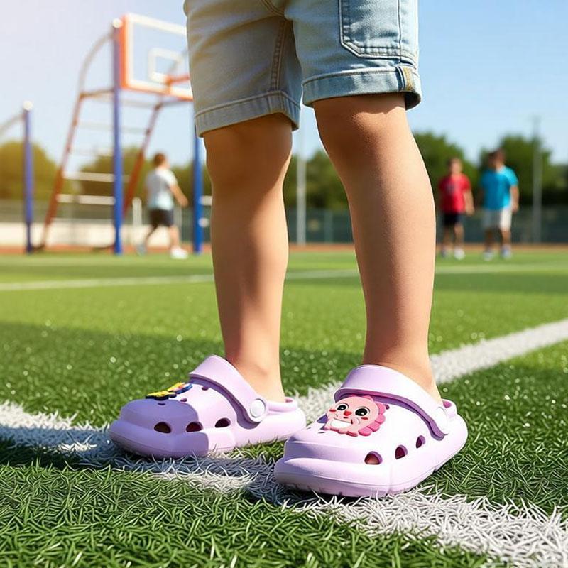 Cute Cartoon Sandal Pengaman Anak Sepatu Jalan Bayi Sandal Luar Ruangan EVA Ringan Sepatu Pantai Warna Pink Ukuran 29-35