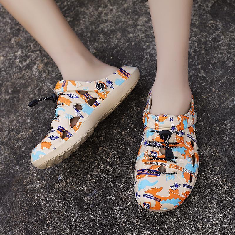 Selesa Dan Tidak  Mens Duet Sport Clogs Mules Sandals Shoes Kasul Lelaki Rive Hitam Flip Normal Cutting Size 40-45