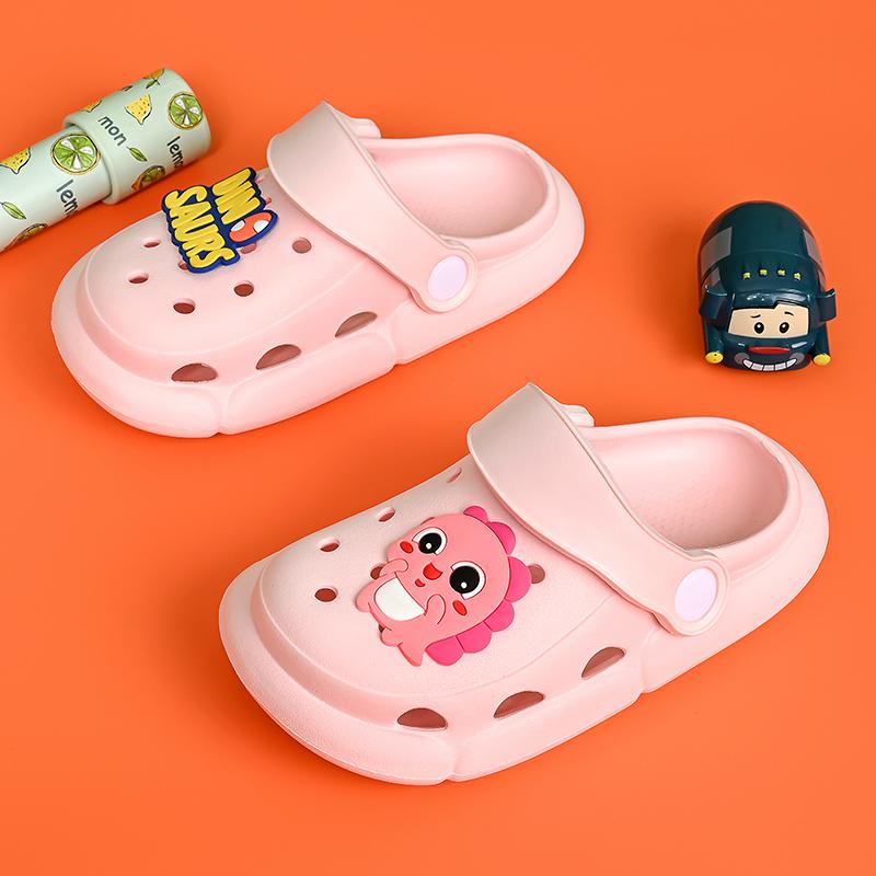 Cute Cartoon Sandal Pengaman Anak Sepatu Jalan Bayi Sandal Luar Ruangan EVA Ringan Sepatu Pantai Warna Pink Ukuran 29-35