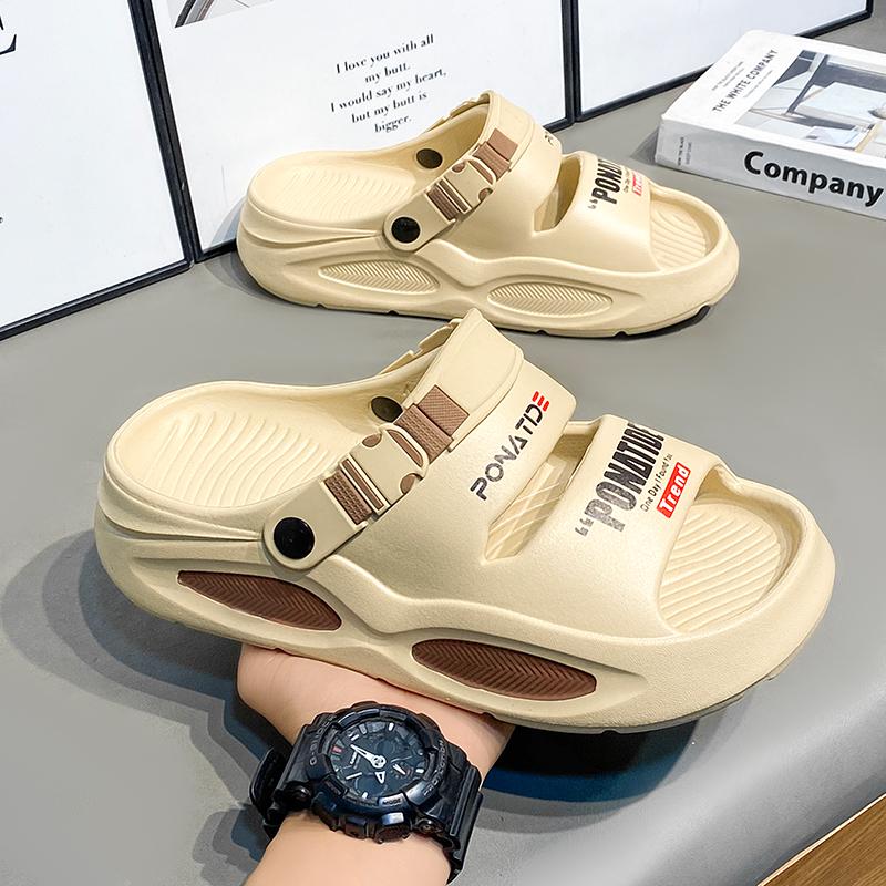Sandal Tebal Anti-Slip Kasual Lelaki, Kasut Pantai Bernafas Keperluan Luar Berkualiti Tinggi