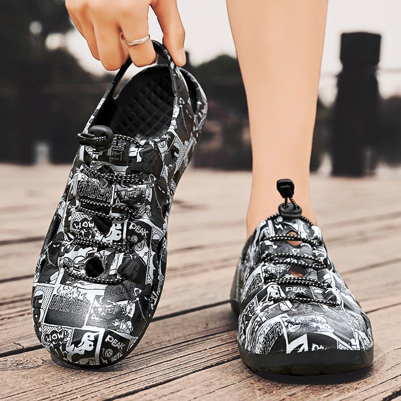 Warma Crayon Camouflage - Sandal Lelaki Luar EVA Ringan dengan Pola Moden - Pilihan Saiz 39 hingga 45 - Penyediaan Stok Tempatan - Flip