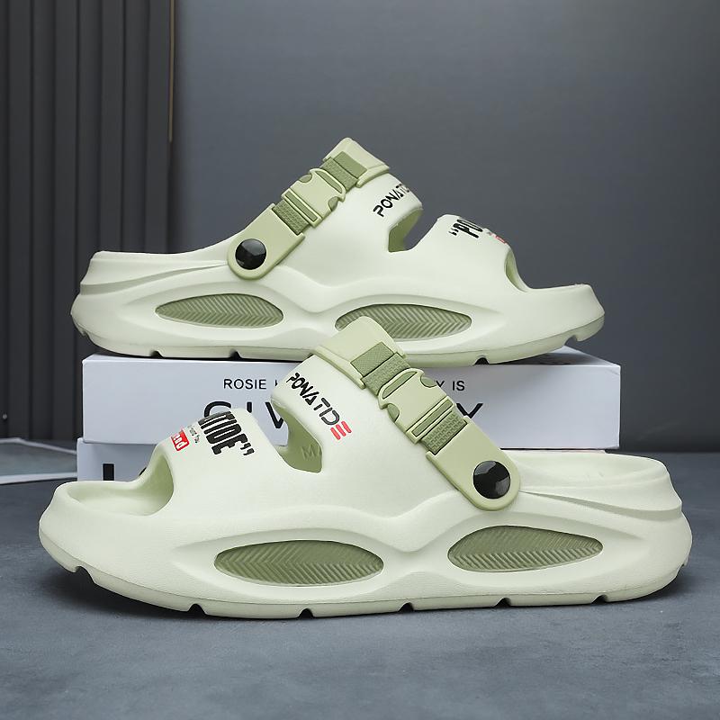 Sandal Tebal Anti-Slip Kasual Lelaki, Kasut Pantai Bernafas Keperluan Luar Berkualiti Tinggi