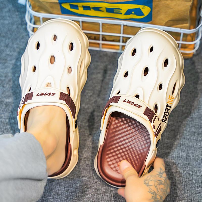 SANDAL LELAKI TAPAK LEMBUT TEBAL BAHARU SELIPAR LELAKI DAN WANITA RINGAN WARNA HITAM PUTIH SAIZ 36-45 FLIP NORMAL CUTTING