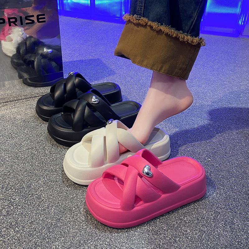 Kasut Pantai Bertumit Tinggi Yang Bernafas Sandal Yang Lembut Dan Berkualiti Tinggi Sandal Rata Tebal Wanita Sandal Luar Ringan EVA Sandal Panta