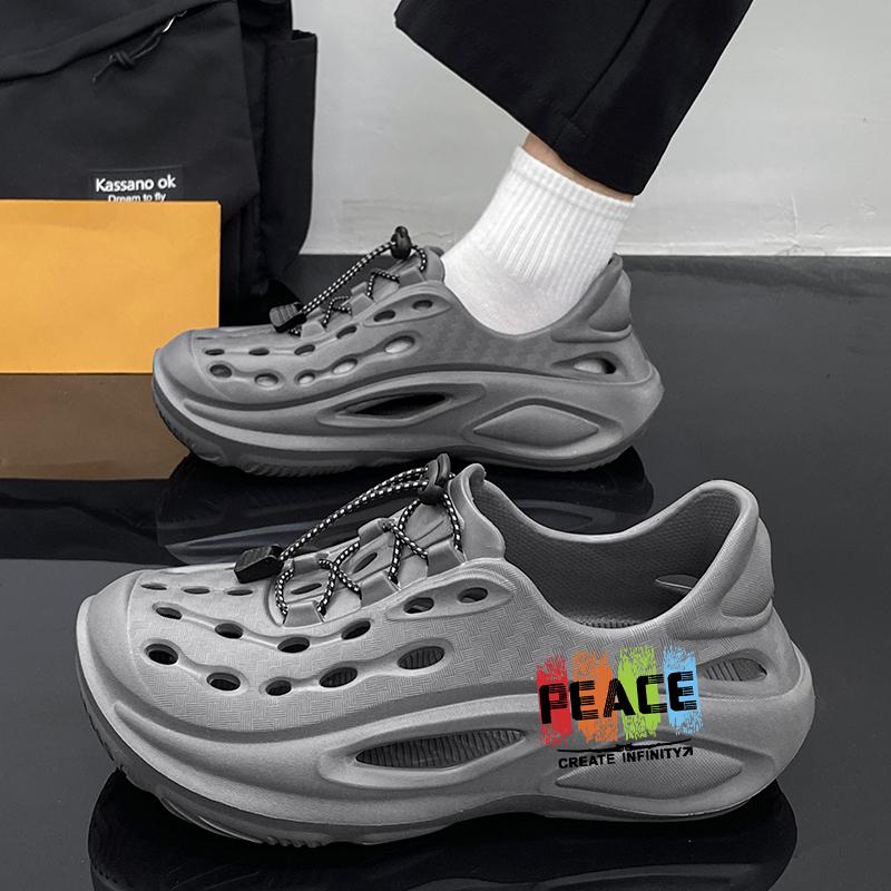 PEACE Santai Lelaki Dengan Tali Bercahaya Dan Kasut Handuk Luar Yang Tidak Licin Sandal Pa Warna Beige Flip Size 40-45 Normal Cutting