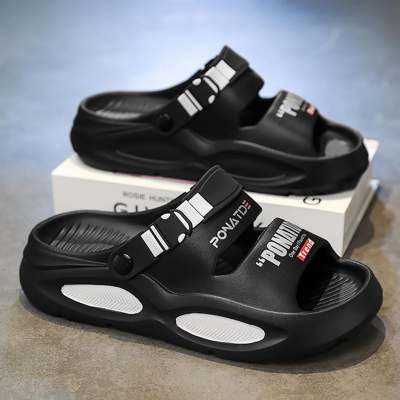 Sandal Tebal Anti-Slip Kasual Lelaki, Kasut Pantai Bernafas Keperluan Luar Berkualiti Tinggi