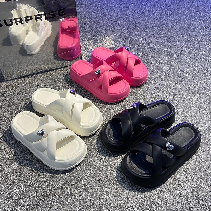 Kasut Pantai Bertumit Tinggi Yang Bernafas Sandal Yang Lembut Dan Berkualiti Tinggi Sandal Rata Tebal Wanita Sandal Luar Ringan EVA Sandal Panta