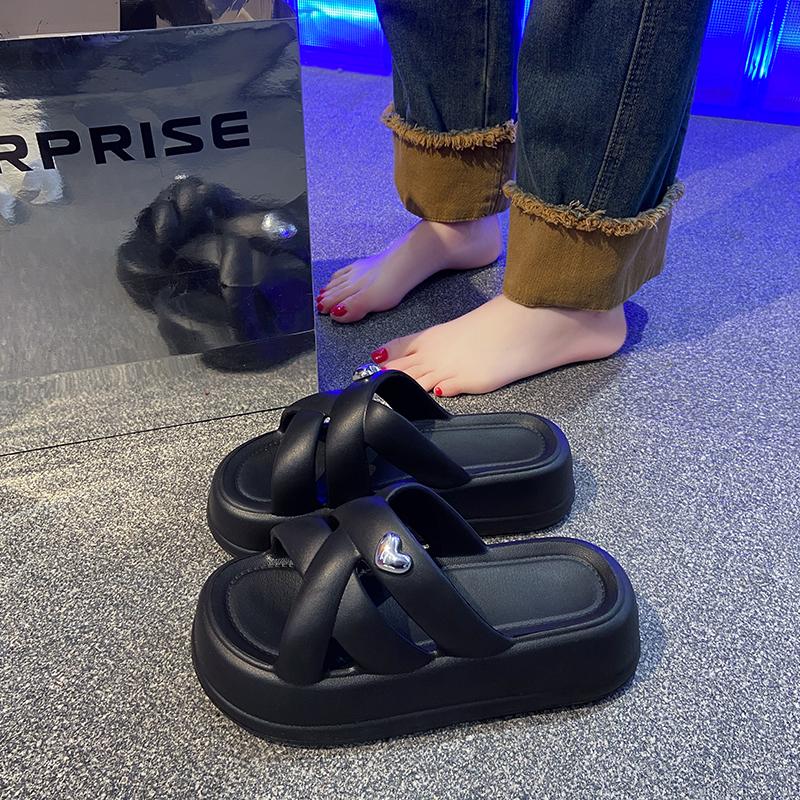 Kasut Pantai Bertumit Tinggi Yang Bernafas Sandal Yang Lembut Dan Berkualiti Tinggi Sandal Rata Tebal Wanita Sandal Luar Ringan EVA Sandal Panta