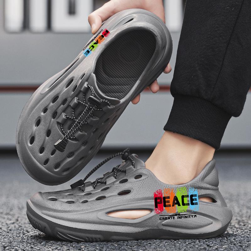 PEACE Santai Lelaki Dengan Tali Bercahaya Dan Kasut Handuk Luar Yang Tidak Licin Sandal Pa Warna Beige Flip Size 40-45 Normal Cutting