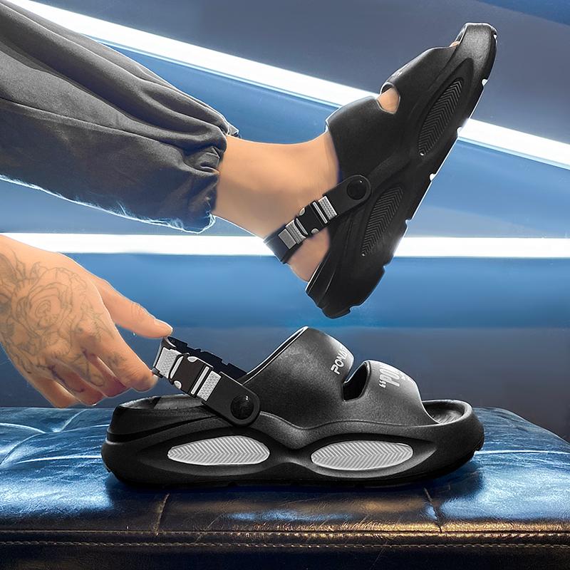 Sandal Tebal Anti-Slip Kasual Lelaki, Kasut Pantai Bernafas Keperluan Luar Berkualiti Tinggi