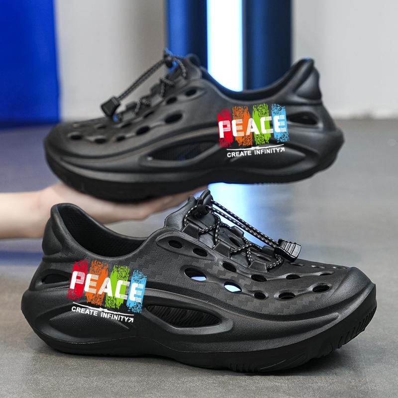 PEACE Santai Lelaki Dengan Tali Bercahaya Dan Kasut Handuk Luar Yang Tidak Licin Sandal Pa Warna Beige Flip Size 40-45 Normal Cutting