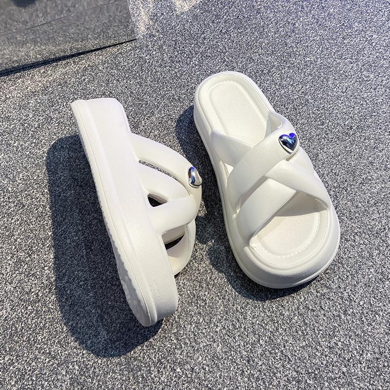 Kasut Pantai Bertumit Tinggi Yang Bernafas Sandal Yang Lembut Dan Berkualiti Tinggi Sandal Rata Tebal Wanita Sandal Luar Ringan EVA Sandal Panta