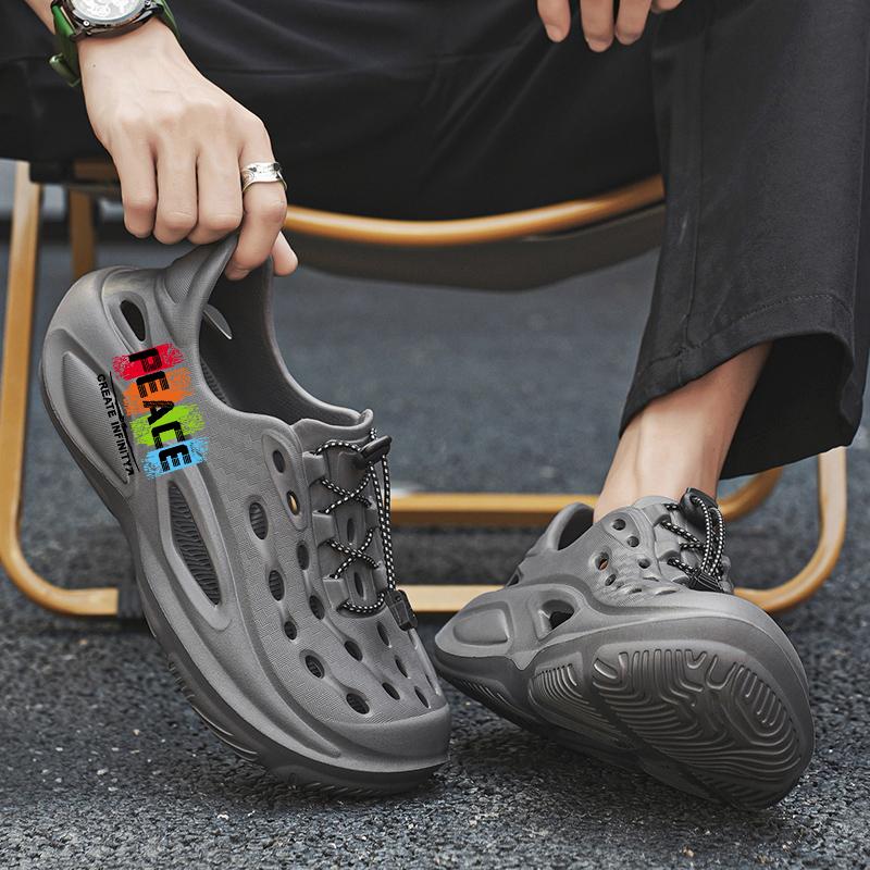 PEACE Santai Lelaki Dengan Tali Bercahaya Dan Kasut Handuk Luar Yang Tidak Licin Sandal Pa Warna Beige Flip Size 40-45 Normal Cutting