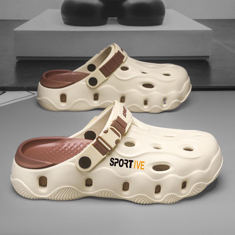 SANDAL LELAKI TAPAK LEMBUT TEBAL BAHARU SELIPAR LELAKI DAN WANITA RINGAN WARNA HITAM PUTIH SAIZ 36-45 FLIP NORMAL CUTTING