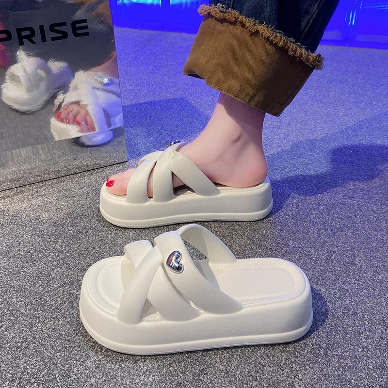 Kasut Pantai Bertumit Tinggi Yang Bernafas Sandal Yang Lembut Dan Berkualiti Tinggi Sandal Rata Tebal Wanita Sandal Luar Ringan EVA Sandal Panta