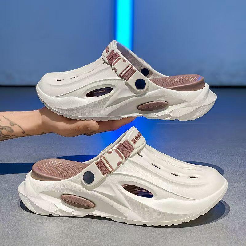 SANDAL LELAKI TAPAK LEMBUT TEBAL BAHARU SELIPAR LELAKI DAN WANITA RINGAN WARNA HITAM PUTIH SAIZ 36-45 FLIP NORMAL CUTTING